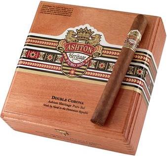 Ashton Heritage Puro Sol Double Corona cigars made in Dominican Republic. Box of 25. Free shipping!